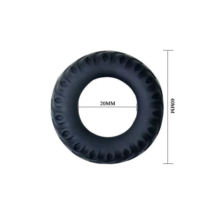 BAILE - TITAN COCKRING BLACK GREEN 2 CM - Nuvica