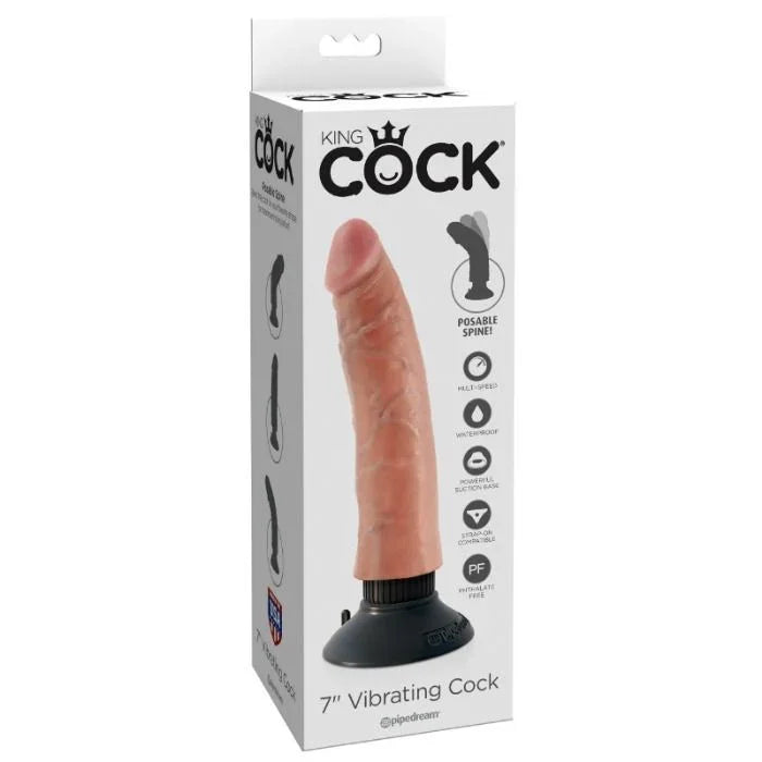 KING COCK - DILDO VIBRADOR 17.78 CM NATURAL - Nuvica