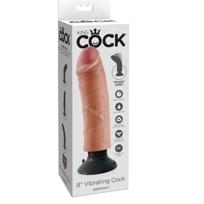 KING COCK - DILDO VIBRADOR 20.32 CM NATURAL - Nuvica