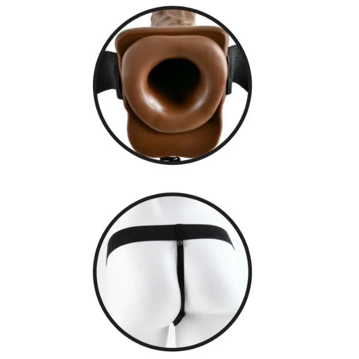 FETISH FANTASY SERIES - STRAP-ON HUECO CON TESTÍCULOS 17.8 CM - Nuvica
