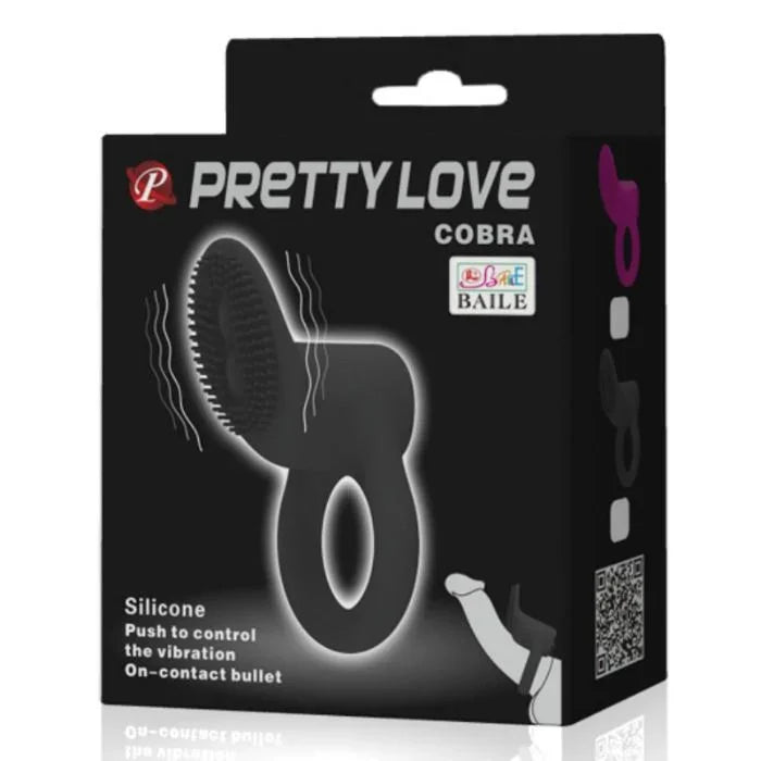PRETTY LOVE - COBRA ANILLO VIBRADOR COBRA NEGRO - Nuvica