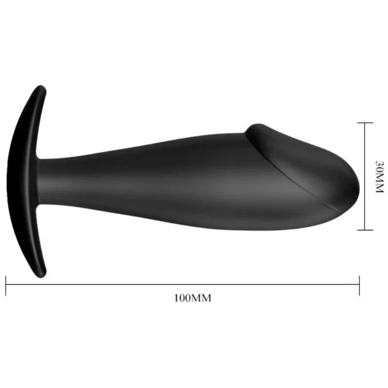 PRETTY LOVE - PLUG ANAL SILICONA FORMA PENE NEGRO - Nuvica