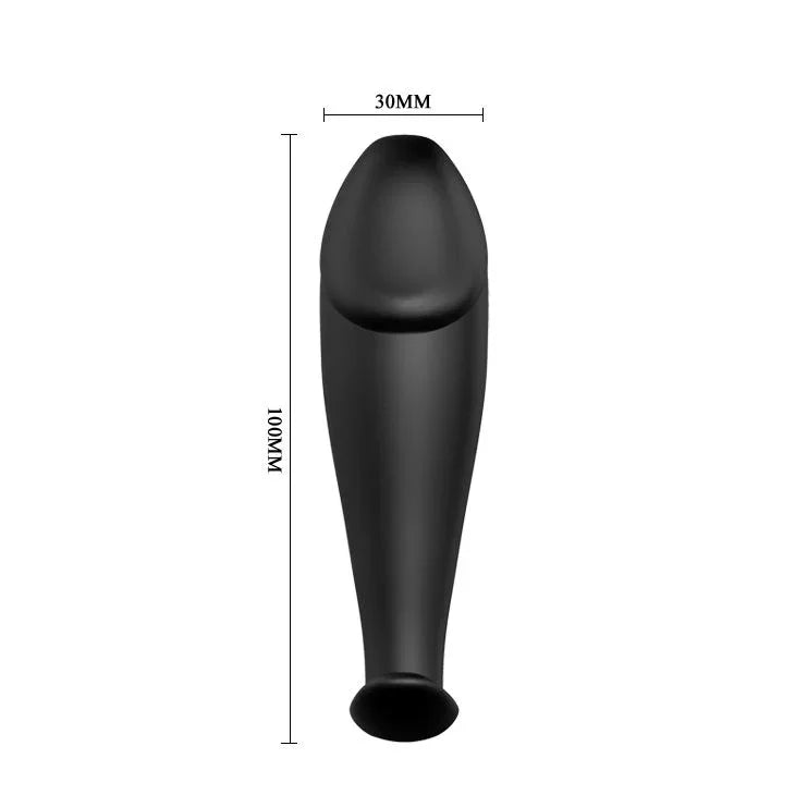 PRETTY LOVE - PLUG ANAL SILICONA FORMA PENE Y 12 MODOS VIBRACIÓN NEGRO - Nuvica