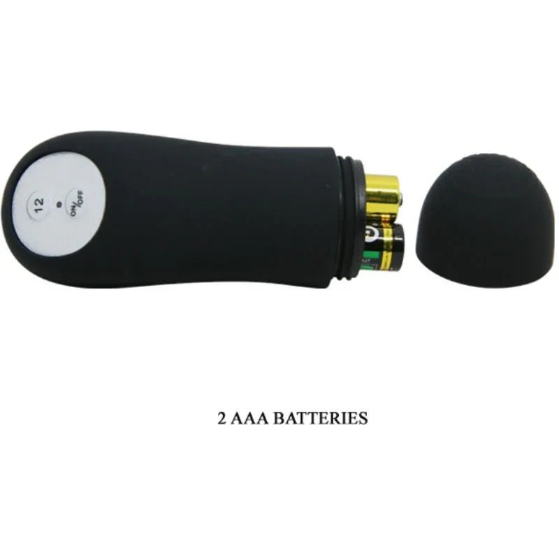 PRETTY LOVE - PLUG ANAL SILICONA FORMA PENE Y 12 MODOS VIBRACIÓN NEGRO - Nuvica
