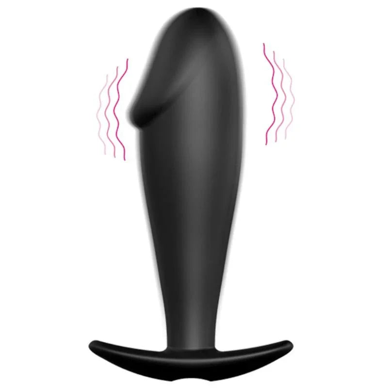 PRETTY LOVE - PLUG ANAL SILICONA FORMA PENE Y 12 MODOS VIBRACIÓN NEGRO - Nuvica