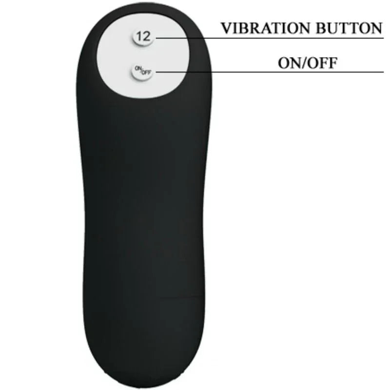 PRETTY LOVE - PLUG ANAL SILICONA ESTIMULACIÓN EXTRA Y 12 MODOS VIBRACIÓN NEGRO CONTROL REMOTO - Nuvica