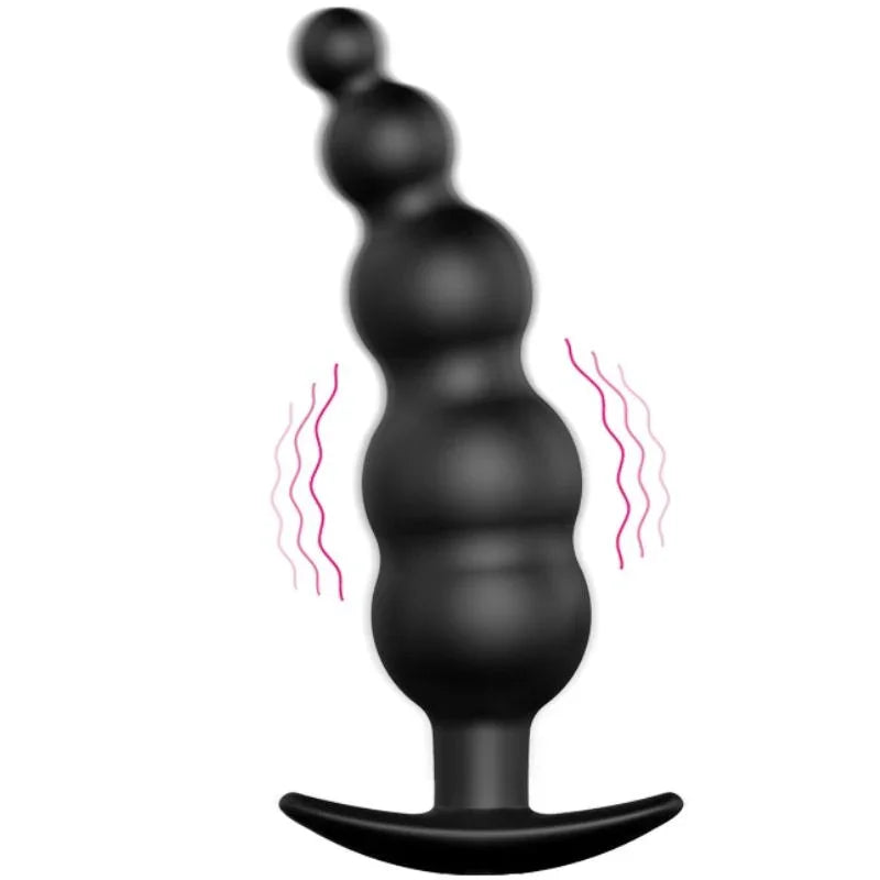 PRETTY LOVE - PLUG ANAL SILICONA ESTIMULACIÓN EXTRA Y 12 MODOS VIBRACIÓN NEGRO CONTROL REMOTO - Nuvica