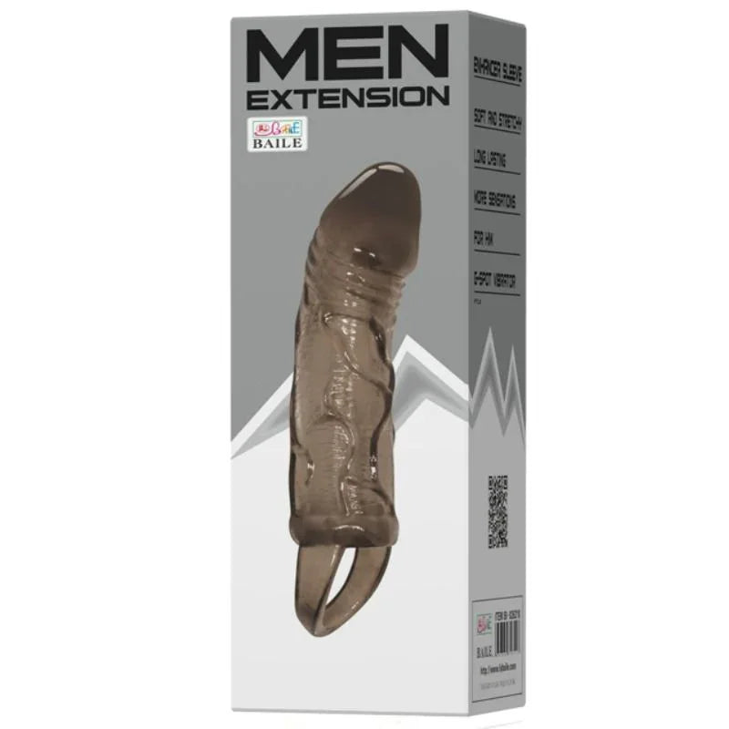 BAILE - FUNDA EXTENSORA PENE CON STRAP PARA TESTÍCULOS NEGRO 13.5 CM - Nuvica