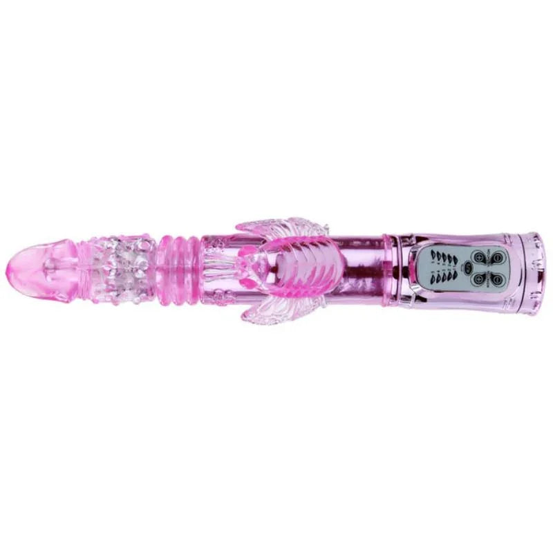 BAILE - VIBRADOR RECARGABLE CON ROTACION Y ESTIMULADOR THROBBING BUTTERF - Nuvica