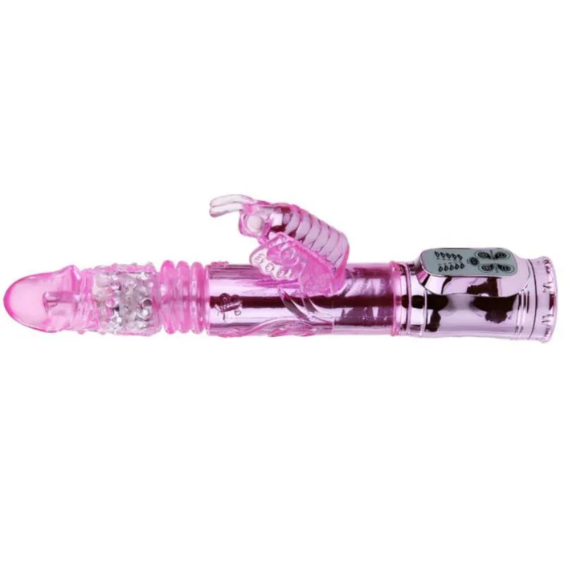 BAILE - VIBRADOR RECARGABLE CON ROTACION Y ESTIMULADOR THROBBING BUTTERF - Nuvica