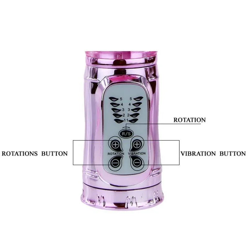 BAILE - VIBRADOR RECARGABLE CON ROTACION Y ESTIMULADOR THROBBING BUTTERF - Nuvica