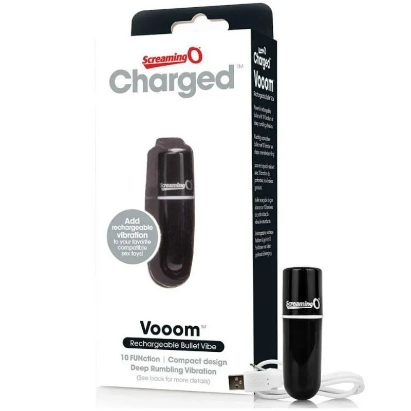 SCREAMING O - BALA VIBRADORA RECARGABLE VOOOM NEGRO - Nuvica
