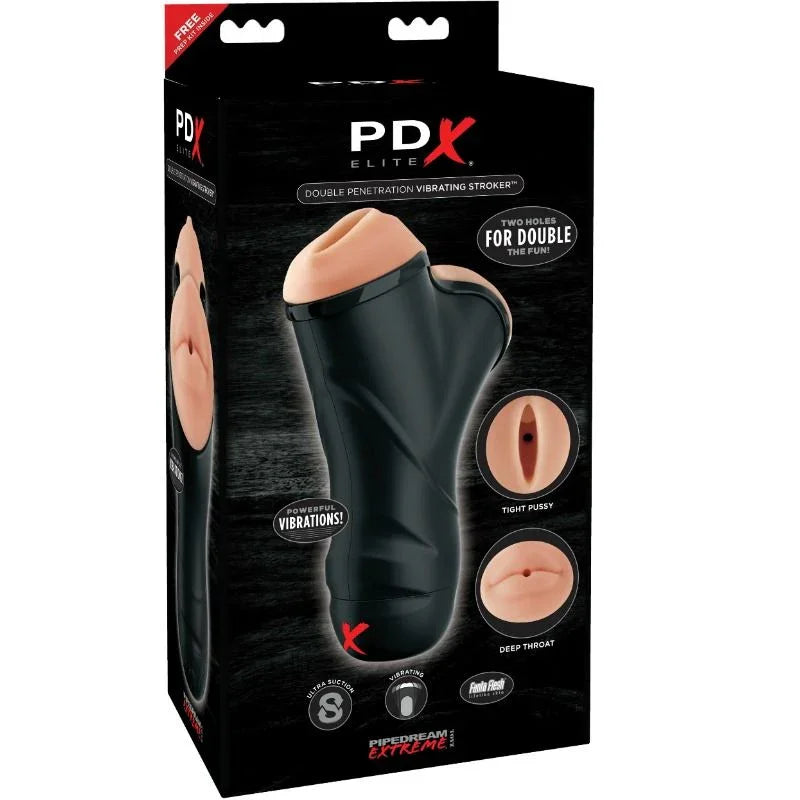 PDX ELITE - MASTURBADOR MASCULINO DOBLE BOCA Y VAGINA - Nuvica