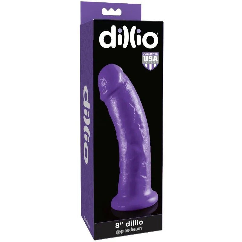 DILLIO - DILDO CON VENTOSA 20.32 CM LILA - Nuvica