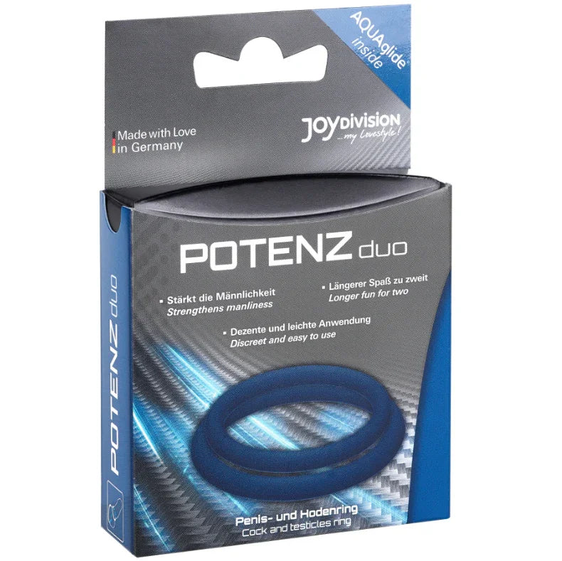 JOYDIVISION POTENZDUO - ANILLOS PARA PENE AZUL - M - Nuvica