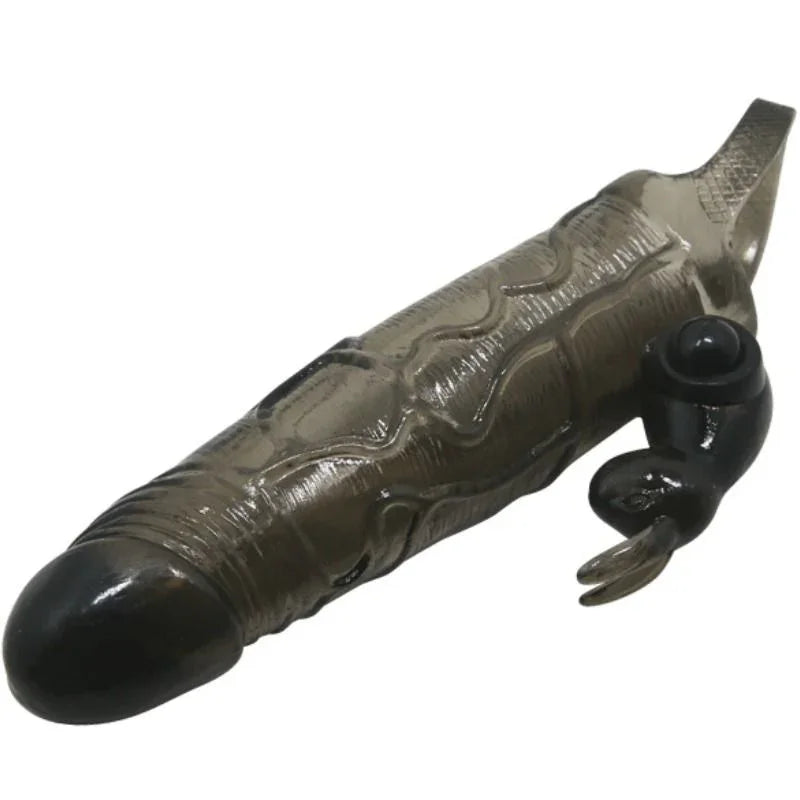 BAILE - BRAVE MAN FUNDA REALISTICA PENE CON RABBIT 16.5 CM NEGRO - Nuvica