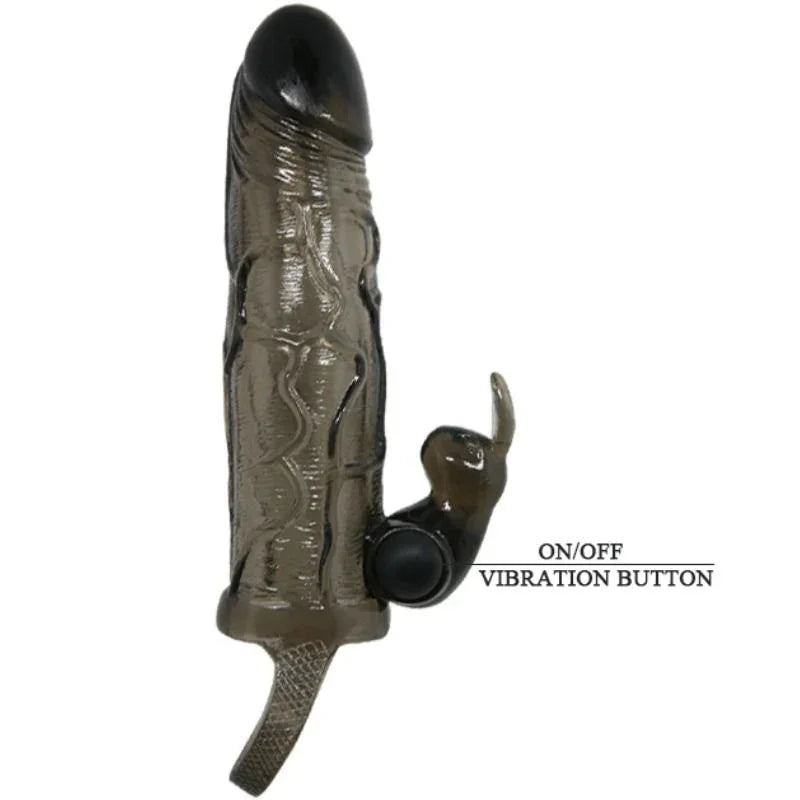 BAILE - BRAVE MAN FUNDA REALISTICA PENE CON RABBIT 16.5 CM NEGRO - Nuvica