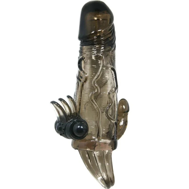 BAILE - BRAVE MAN FUNDA PENE ANAL Y CLITORIS VIBRADOR 16.5 CM NEGRO - Nuvica