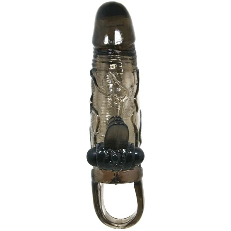 BAILE - BRAVE MAN FUNDA PENE ANAL Y CLITORIS VIBRADOR 16.5 CM NEGRO - Nuvica