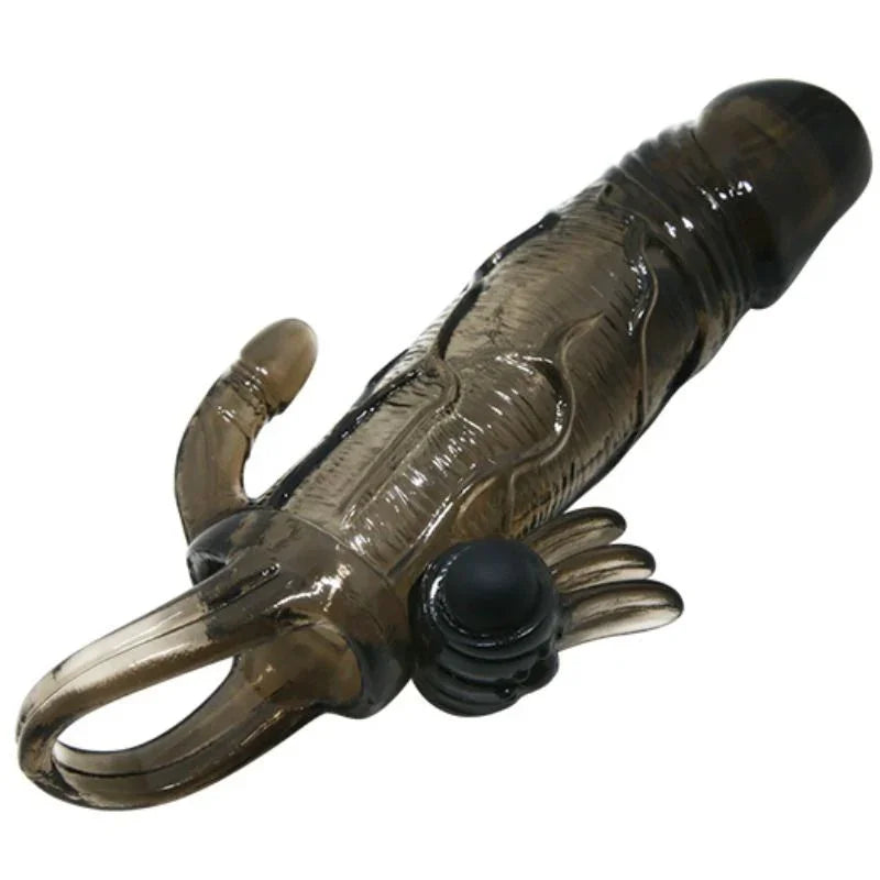 BAILE - BRAVE MAN FUNDA PENE ANAL Y CLITORIS VIBRADOR 16.5 CM NEGRO - Nuvica