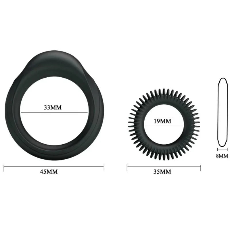 BAILE - KIT 2 ANILLOS SILICONA RING MANHOOD - Nuvica