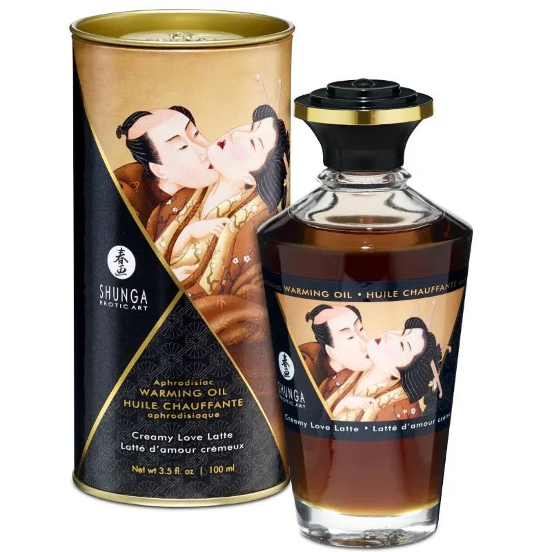SHUNGA - ACEITE MASAJE EFECTO CALOR SABOR CAFÉ 100 ML - Nuvica