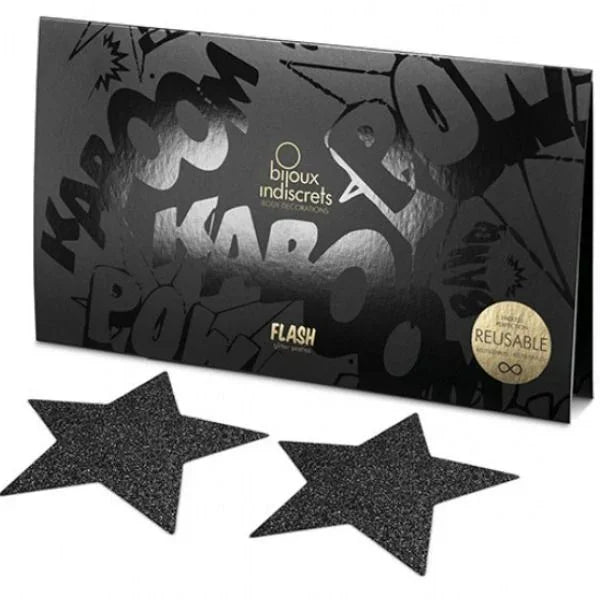 BIJOUX - INDISCRETS PEZONERAS FLASH ESTRELLA NEGRO - Nuvica