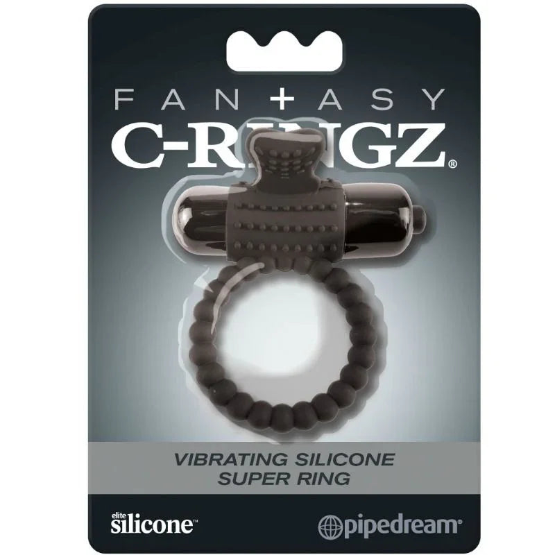 FANTASY C-RINGZ - ANILLO VIBRADOR DE SILICONA NEGRO - Nuvica