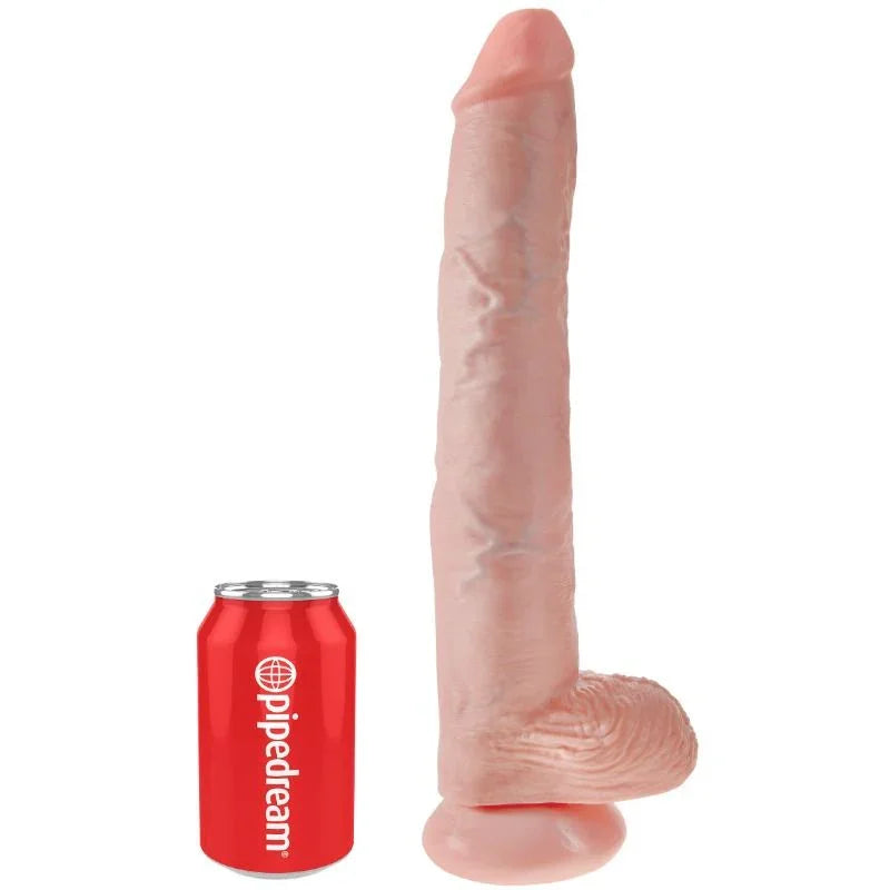 KING COCK - PENE CON TESTÍCULOS 35.6 CM COLOR NATURAL - Nuvica