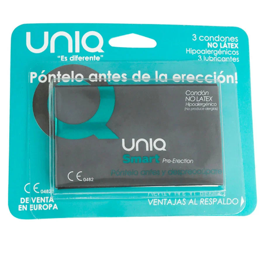 UNIQ - SMART PRESERVATIVOS PRE-ERECCIÓN SIN LATEX 3 UNIDADES - Nuvica