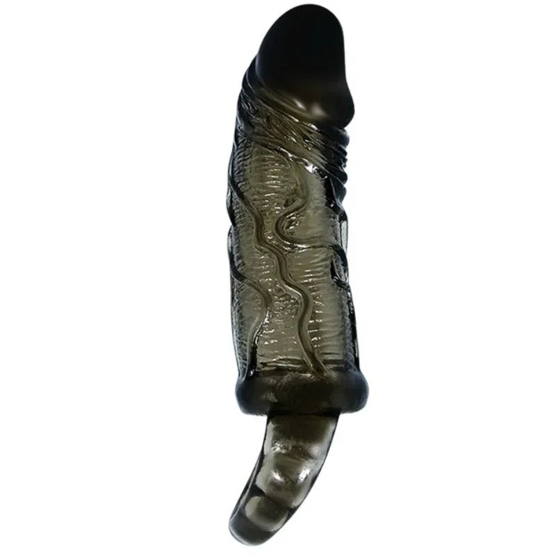 BAILE - FUNDA EXTENSORA PENE CON STRAP PARA TESTÍCULOS NEGRO 13.5 CM - Nuvica