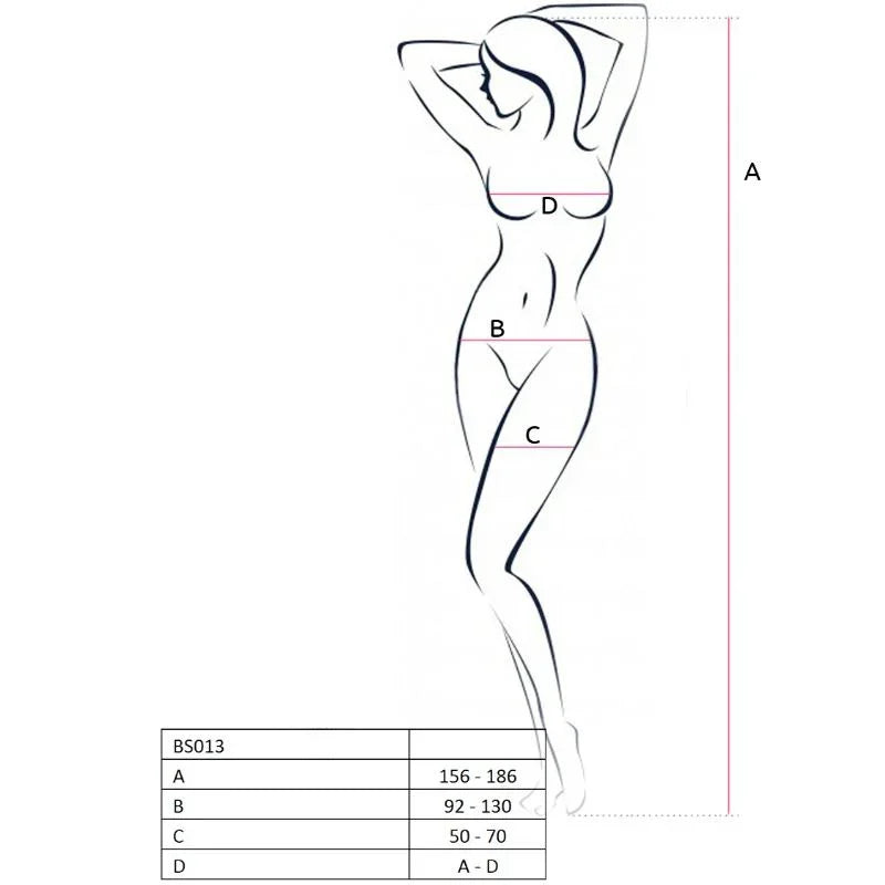 PASSION - WOMAN BS013 BODYSTOCKING BLANCO TALLA ÚNICA - Nuvica