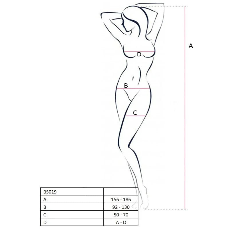 PASSION - WOMAN BS019 BODYSTOCKING NEGRO TALLA ÚNICA - Nuvica