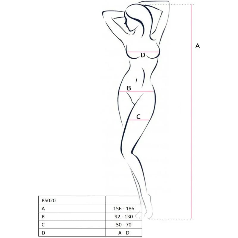 PASSION - WOMAN BS020 BODYSTOCKING BLANCO TALLA ÚNICA - Nuvica