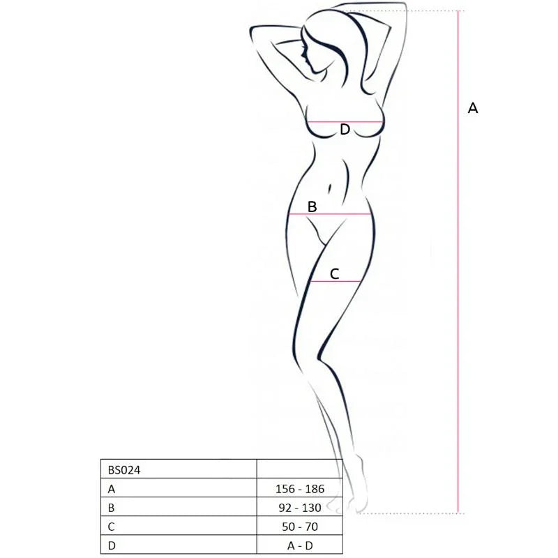 PASSION - WOMAN BS024 BODYSTOCKING NEGRO TALLA ÚNICA - Nuvica