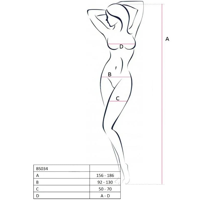 PASSION - WOMAN BS034 BODYSTOCKING BLANCO TALLA ÚNICA - Nuvica