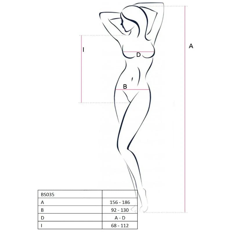 PASSION - WOMAN BS035 BODYSTOCKING BLANCO TALLA ÚNICA - Nuvica