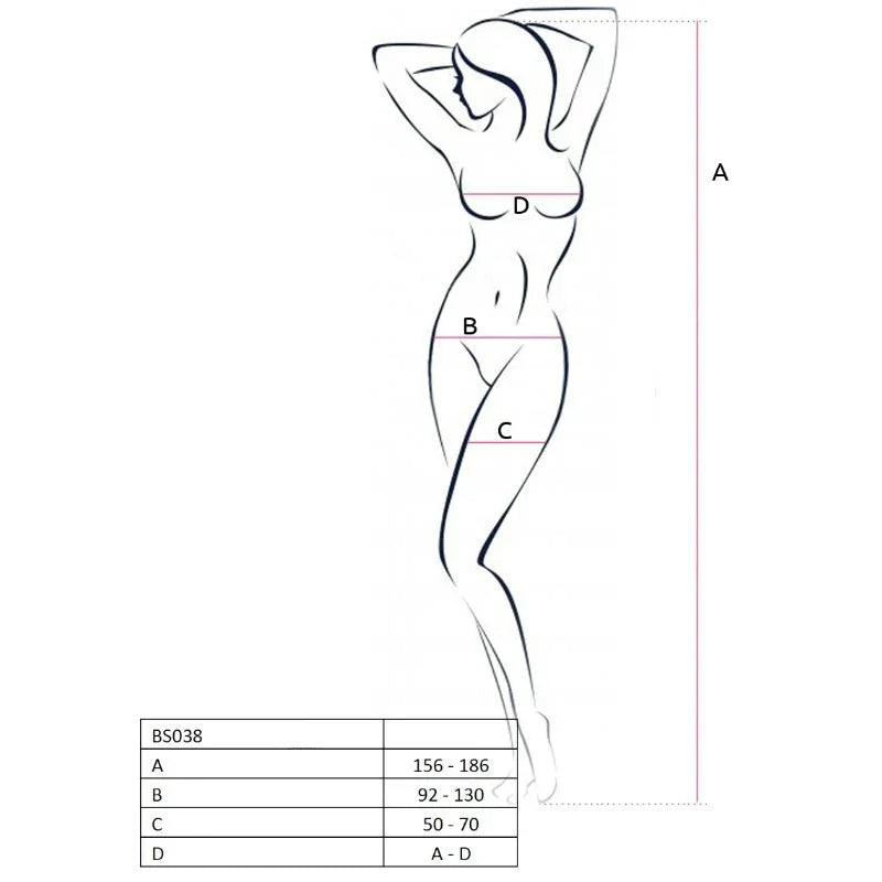 PASSION - WOMAN BS038 BODYSTOCKING ROJO TALLA ÚNICA - Nuvica