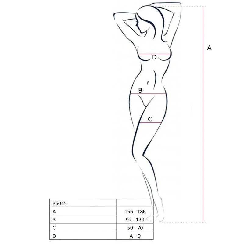 PASSION - WOMAN BS045 BODYSTOCKING BLANCO TALLA ÚNICA - Nuvica