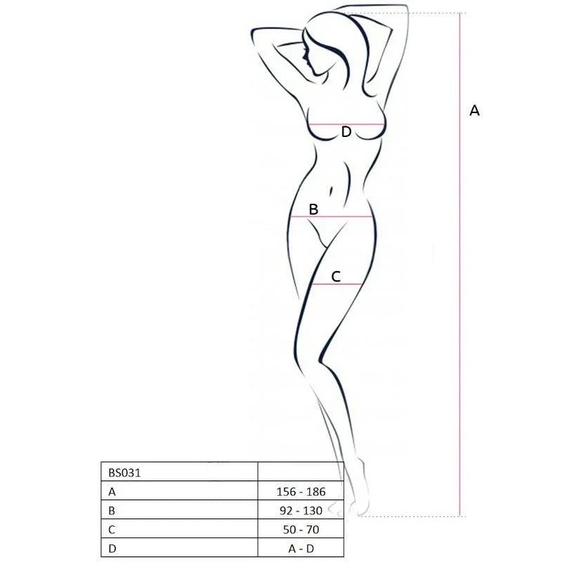 PASSION - WOMAN BS031 BODYSTOCKING ROJO TALLA ÚNICA - Nuvica