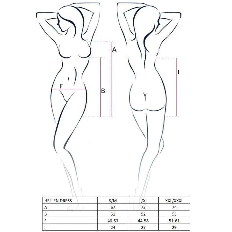 PASSION - WOMAN HELLEN VESTIDO Y TANGA TALLA S/M - Nuvica