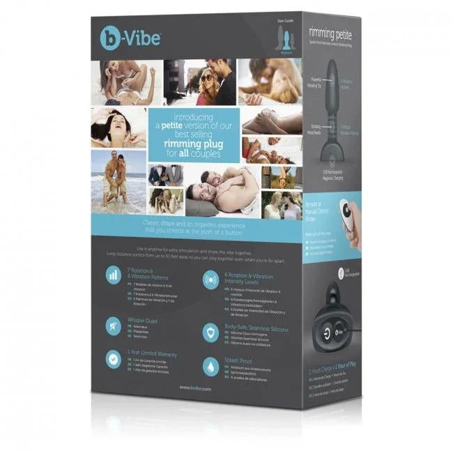 B-VIBE - RIMMING CONTROL REMOTO ANAL PLUG PETITE NEGRO - Nuvica