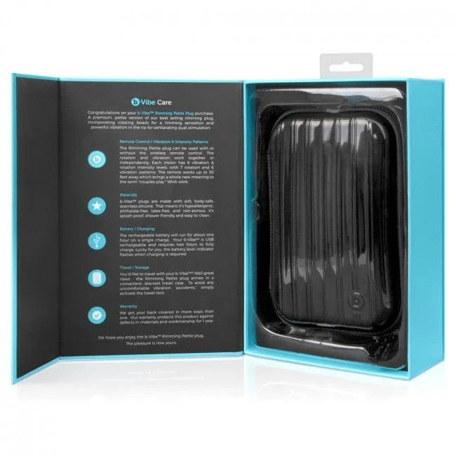 B-VIBE - RIMMING CONTROL REMOTO ANAL PLUG PETITE NEGRO - Nuvica