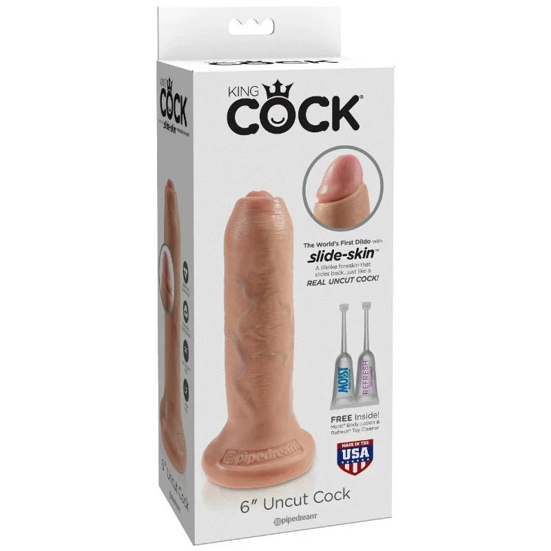 KING COCK - DILDO REALÍSTICO UNCUT NATURAL 15 CM - Nuvica