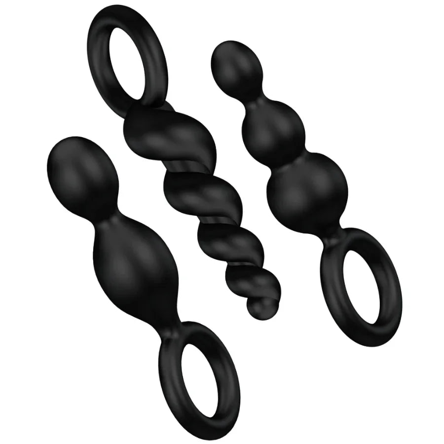 SATISFYER - ANAL PLUGS SET 3 PCS NEGRO - Nuvica
