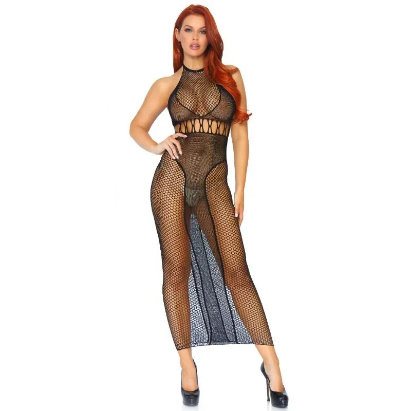 LEG AVENUE - VESTIDO EN RED CON ESPALDA DESCUBIERTA T.U. - Nuvica