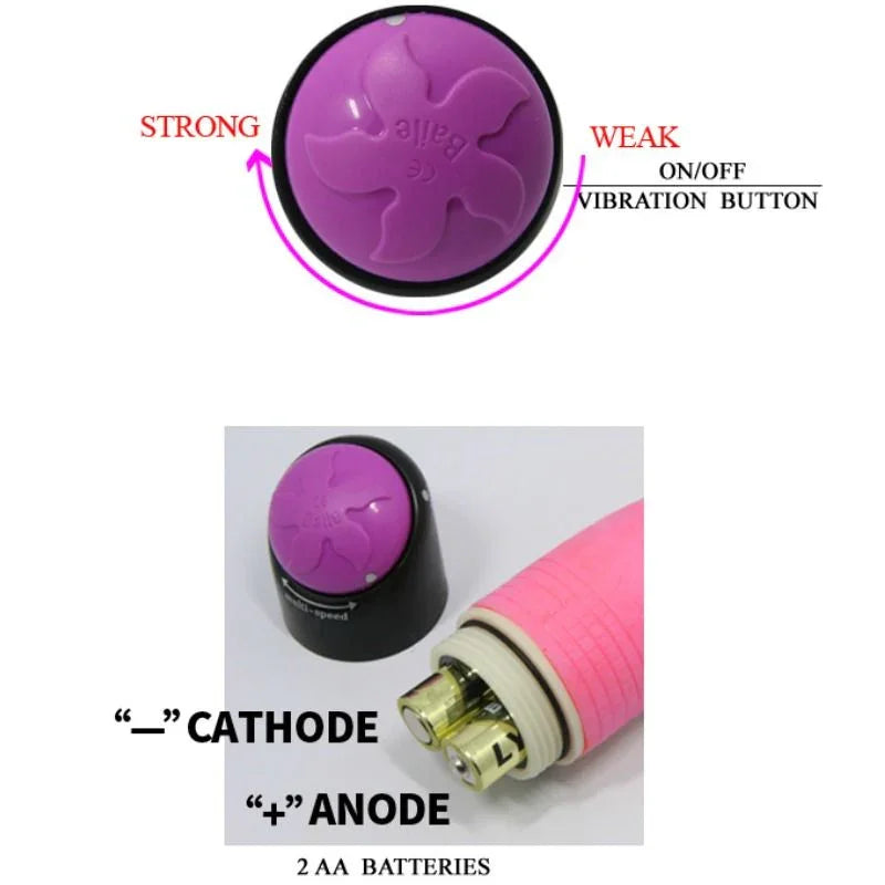 BAILE - COLORFUL SEX VIBRADOR REALÍSTICO ROSA 23 CM - Nuvica