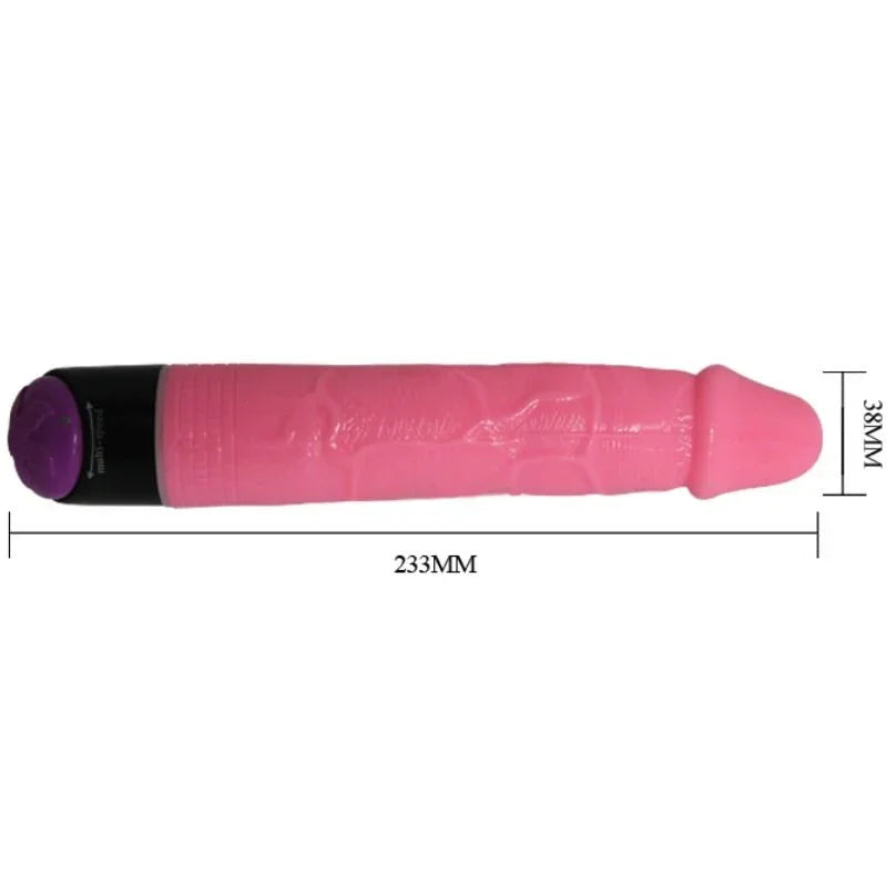 BAILE - COLORFUL SEX VIBRADOR REALÍSTICO ROSA 23 CM - Nuvica