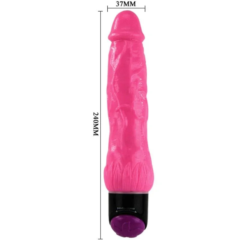 BAILE - COLORFUL SEX VIBRADOR REALÍSTICO ROSA 24 CM - Nuvica