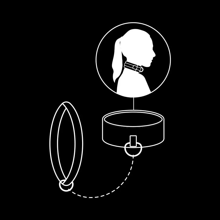 FETISH SUBMISSIVE - COLLAR CON CADENA CON FORRO DE NEOPRENO - Nuvica